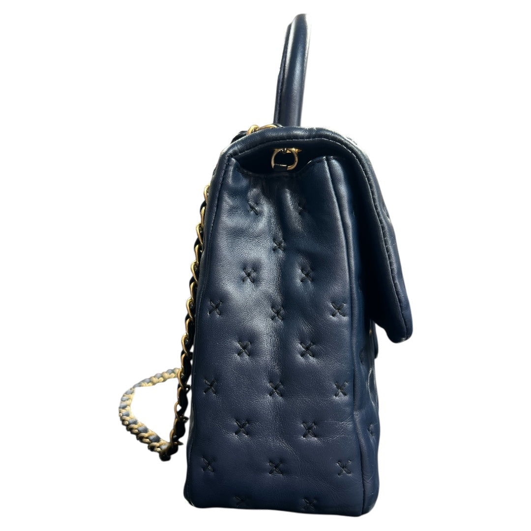 CHANEL Navy Top Handle Flap Bag | Authentic Pre-Owned Luxury