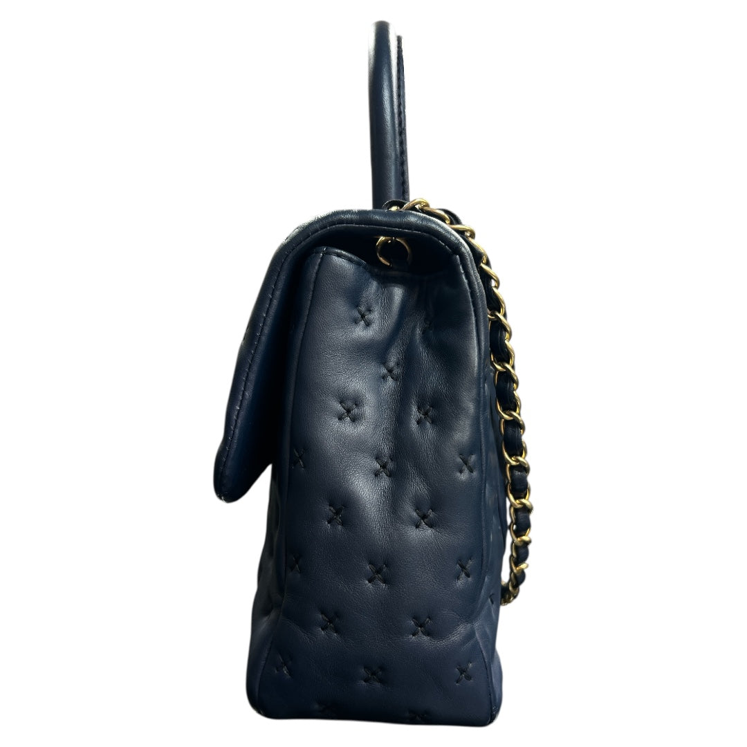 CHANEL Navy Top Handle Flap Bag | Authentic Pre-Owned Luxury