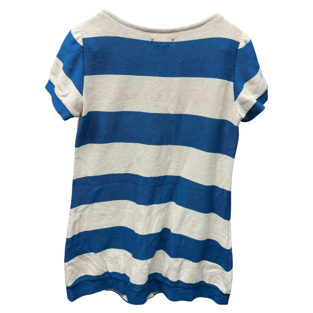 Burberry Blue and White Striped Short-Sleeve Shirt | Authentic Pre-Owned Luxury