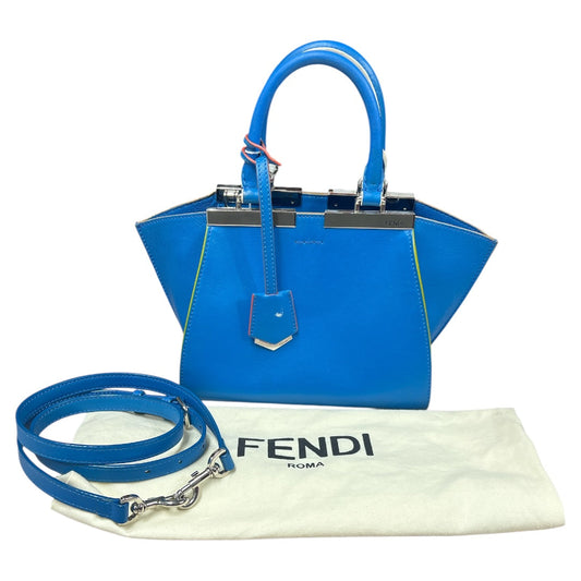FENDI 3Jours Leather Top Handle Shoulder Bag Blue | Authentic Pre-Owned Luxury
