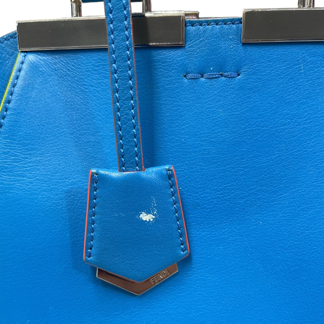 FENDI 3Jours Leather Top Handle Shoulder Bag Blue | Authentic Pre-Owned Luxury