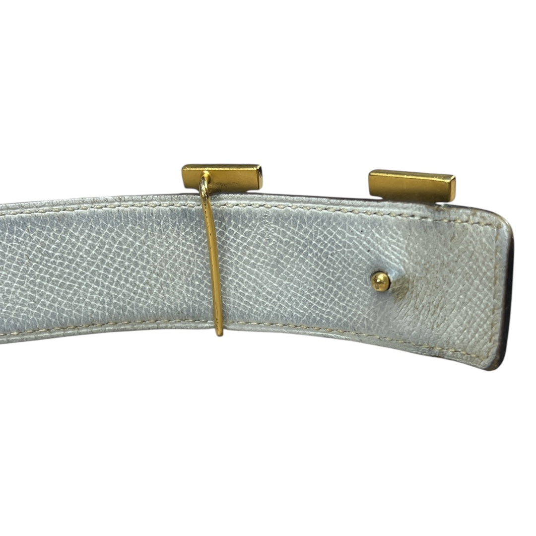 HERMES Constance H Buckle Leather Belt Black Gold | Authentic Pre-Owned Luxury