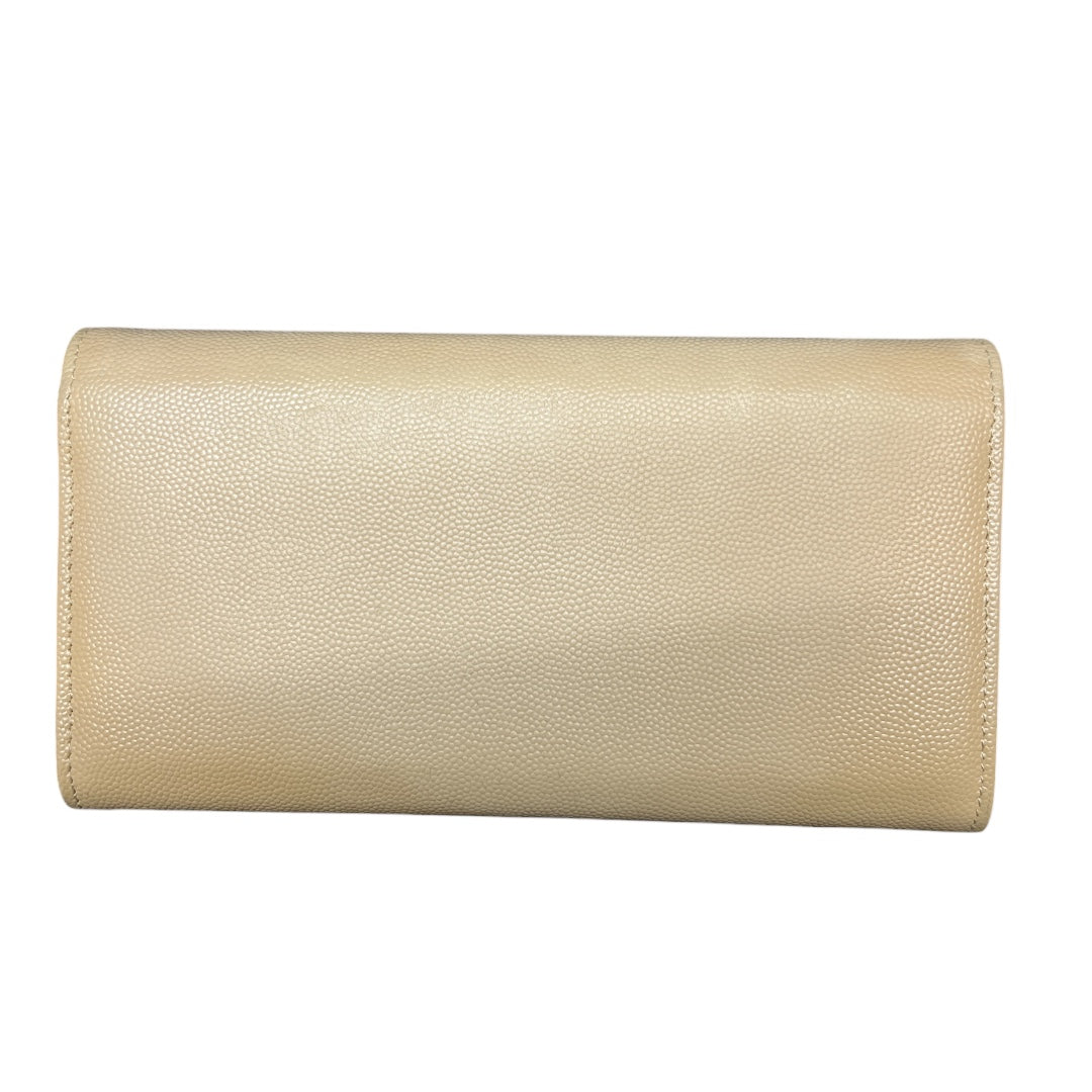 CHANEL Deauville Stud Logo Round Zip Long Wallet Caviar Skin Beige | Authentic Pre-Owned Luxury