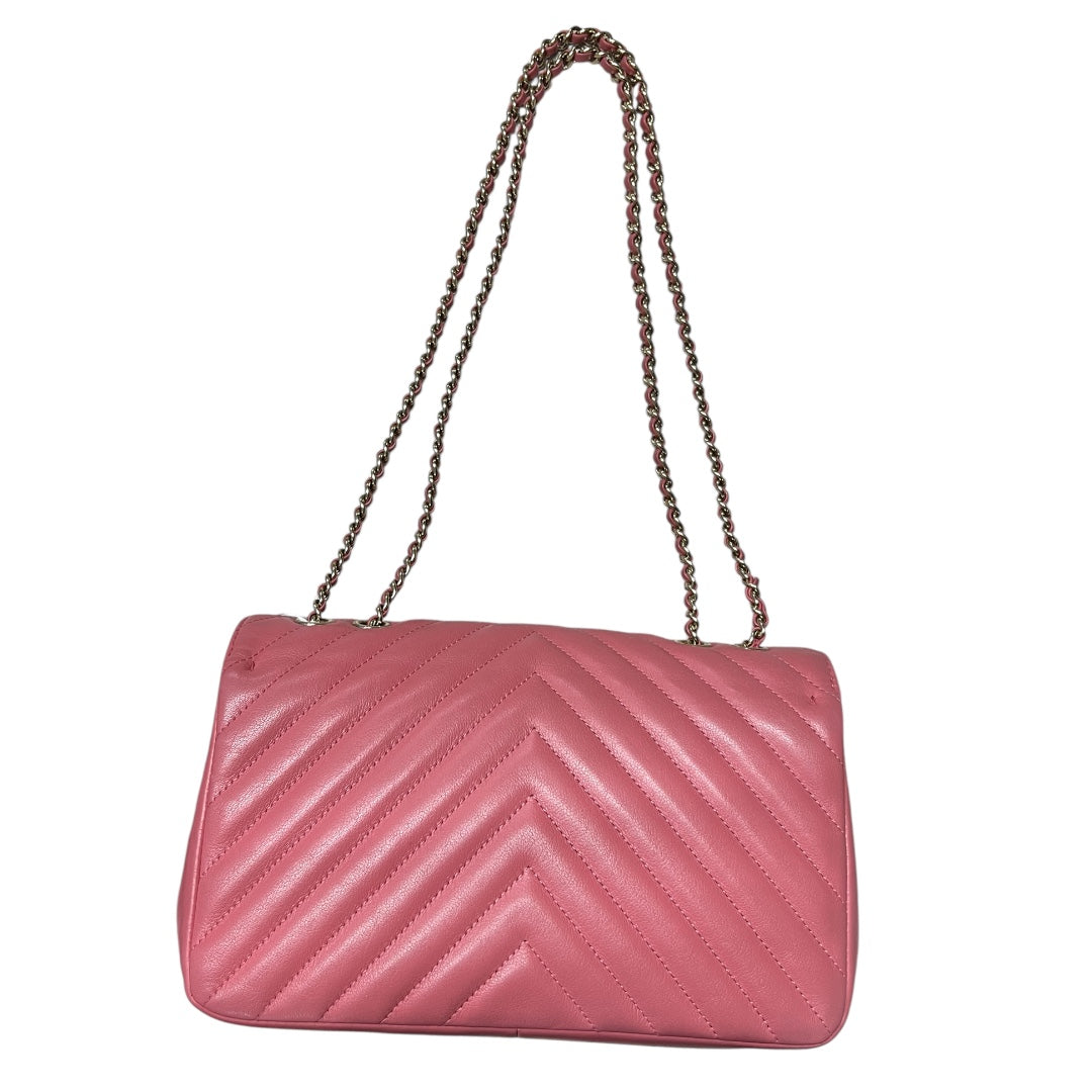 CHANEL Chevron V Stitch Chain Shoulder Bag Pink | Authentic Pre-Owned Luxury