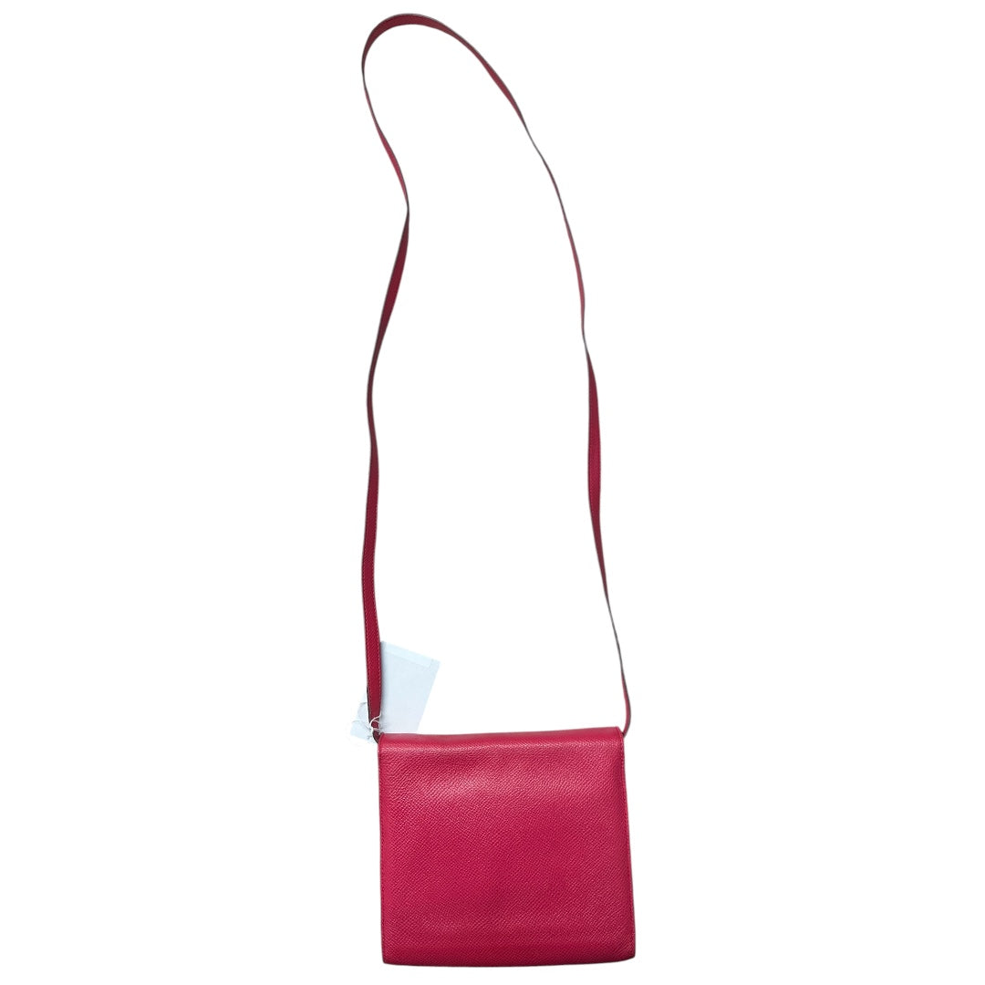 HERMES Click 16 Pochette Crossbody Bag Pink Leather Shoulder Bag | Authentic Pre-Owned Luxury