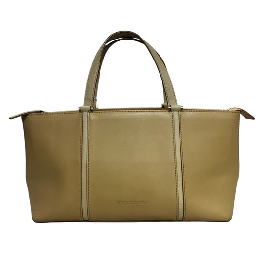 Burberry Leather Tote Bag Beige Nova Check Lining Handbag | Authentic Pre-Owned Luxury
