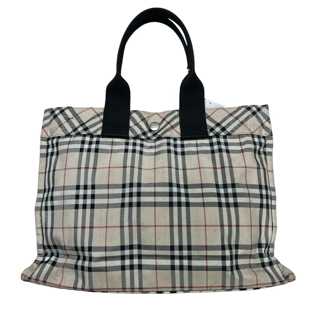 Burberry Nova Check Tote Bag Beige Plaid Handbag | Authentic Pre-Owned Luxury