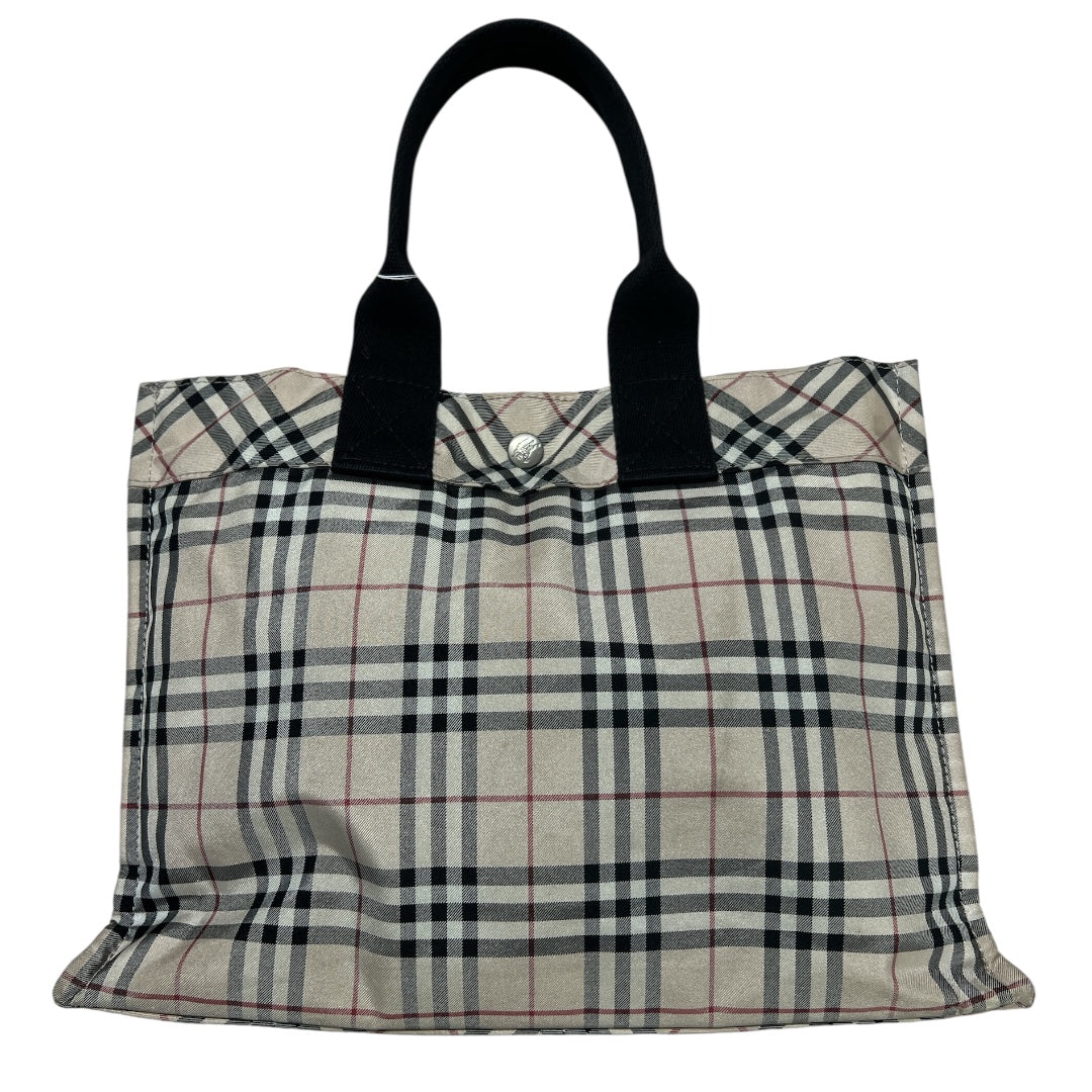 Burberry Nova Check Tote Bag Beige Plaid Handbag | Authentic Pre-Owned Luxury