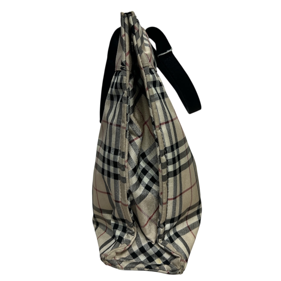 Burberry Nova Check Tote Bag Beige Plaid Handbag | Authentic Pre-Owned Luxury