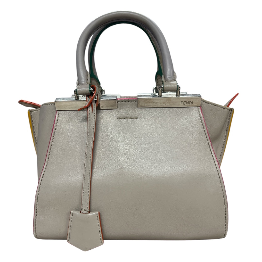 FENDI Petite 2Jours Leather 2-Way Top Handle Shoulder Bag Gray | Authentic Pre-Owned Luxury