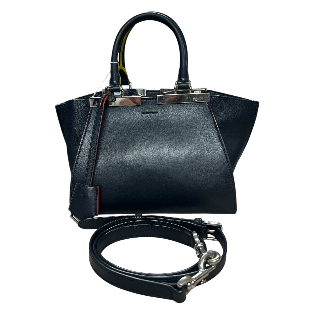 FENDI Petite 2Jours Leather 2-Way Top Handle Shoulder Bag Black | Authentic Pre-Owned Luxury