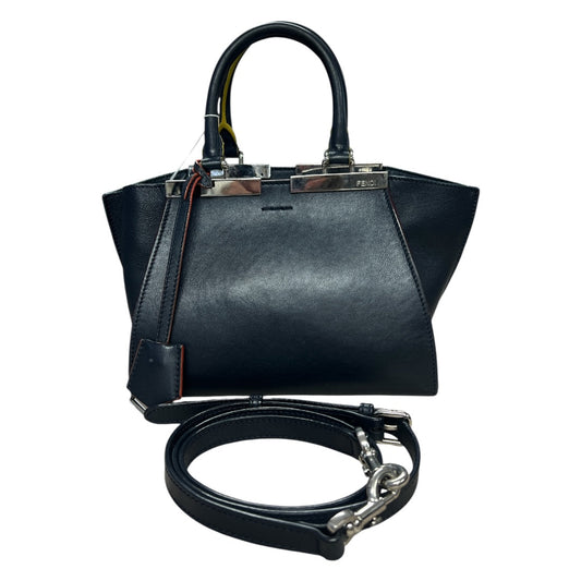 FENDI Petite 2Jours Leather 2-Way Top Handle Shoulder Bag Black | Authentic Pre-Owned Luxury