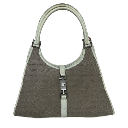 GUCCI Jackie Canvas Leather Hobo Shoulder Bag Beige | Authentic Pre-Owned Luxury