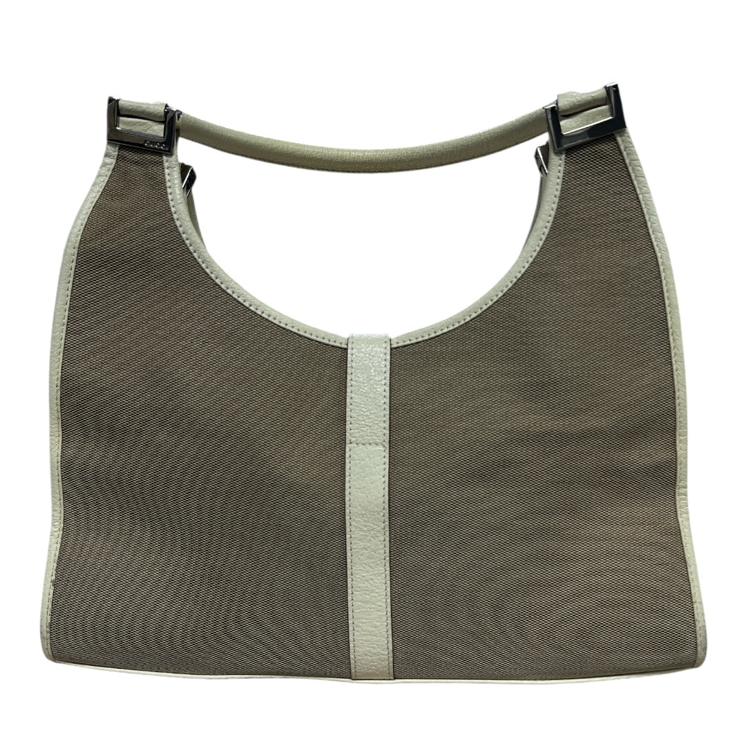 GUCCI Jackie Canvas Leather Hobo Shoulder Bag Beige | Authentic Pre-Owned Luxury