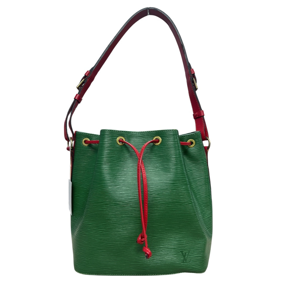 LOUIS VUITTON Epi Petit Noe Bicolor Leather Shoulder Bag Green Red | Authentic Pre-Owned Luxury