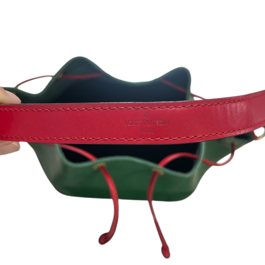 LOUIS VUITTON Epi Petit Noe Bicolor Leather Shoulder Bag Green Red | Authentic Pre-Owned Luxury
