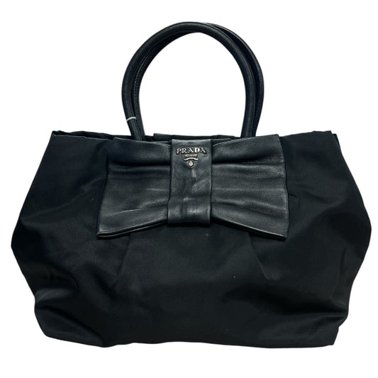 PRADA Nylon Bow Handbag Tote Bag Black | Authentic Pre-Owned Luxury