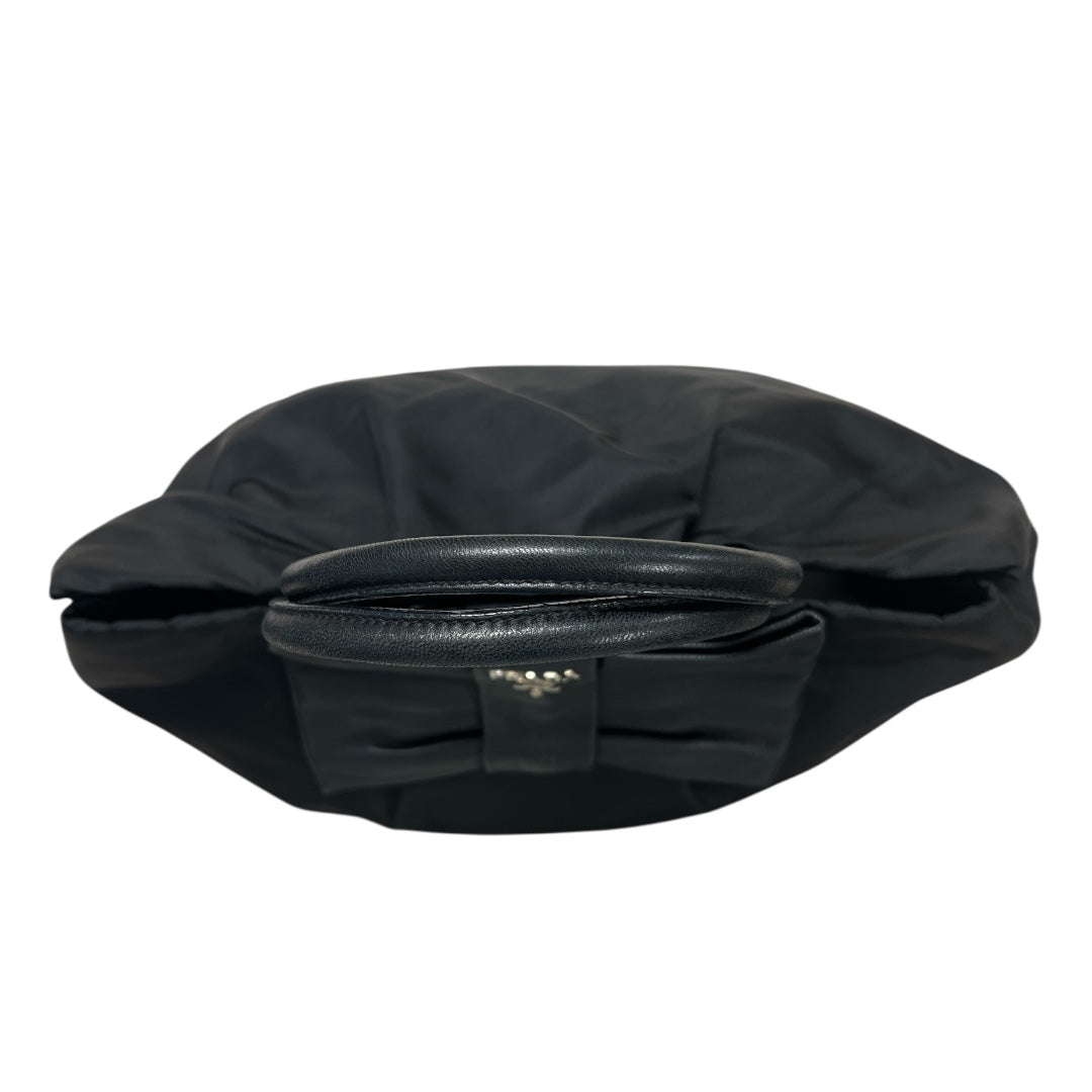 PRADA Nylon Bow Handbag Tote Bag Black | Authentic Pre-Owned Luxury