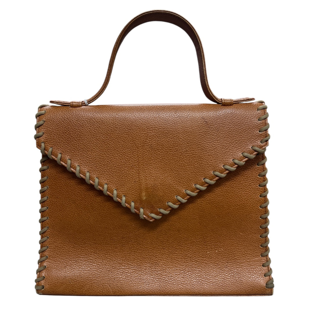 Yves Saint Laurent Leather Handbag Top Handle Bag Brown | Authentic Pre-Owned Luxury