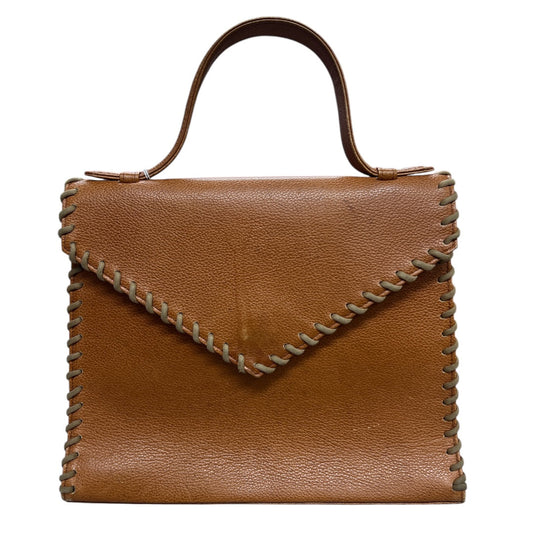 Yves Saint Laurent Leather Handbag Top Handle Bag Brown | Authentic Pre-Owned Luxury