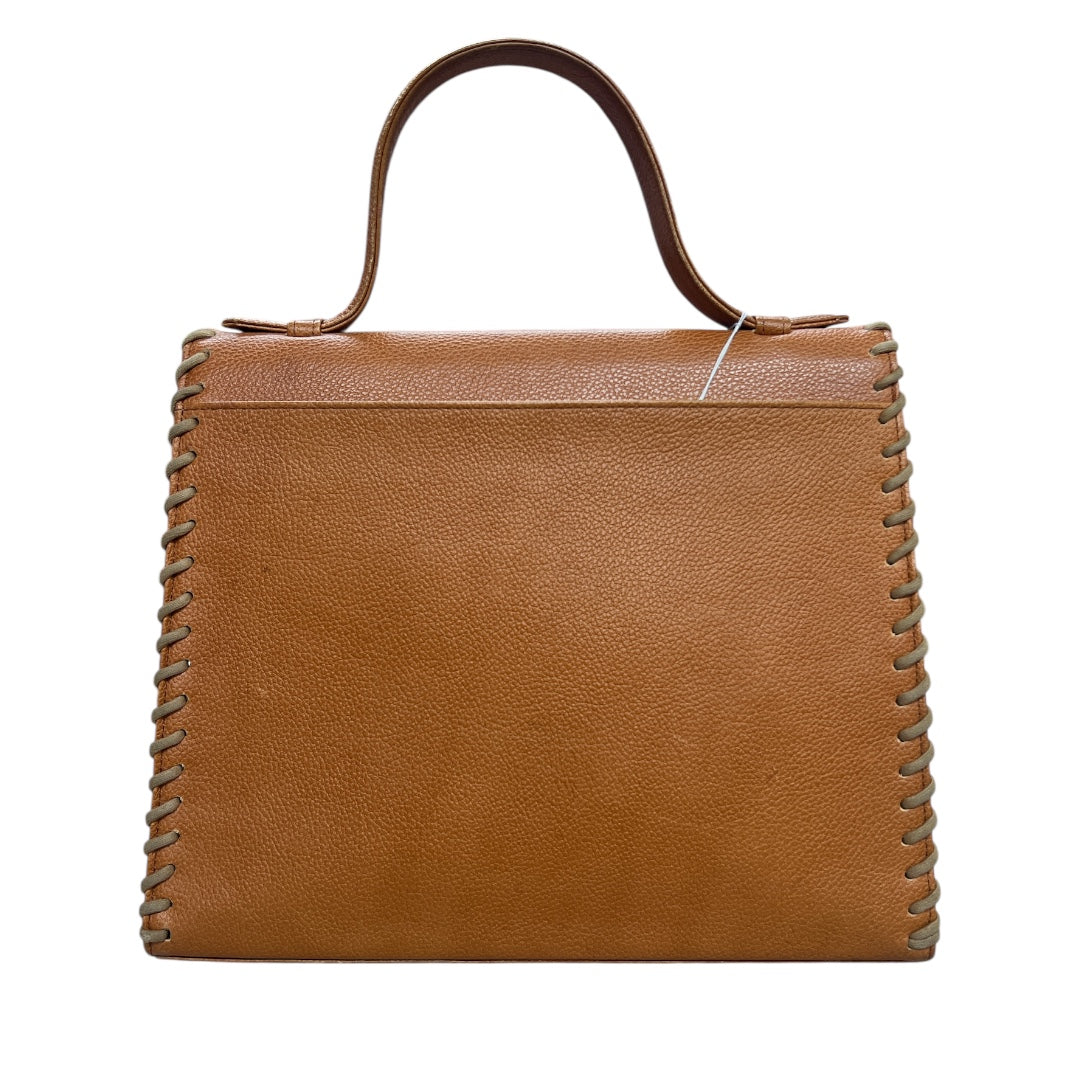 Yves Saint Laurent Leather Handbag Top Handle Bag Brown | Authentic Pre-Owned Luxury