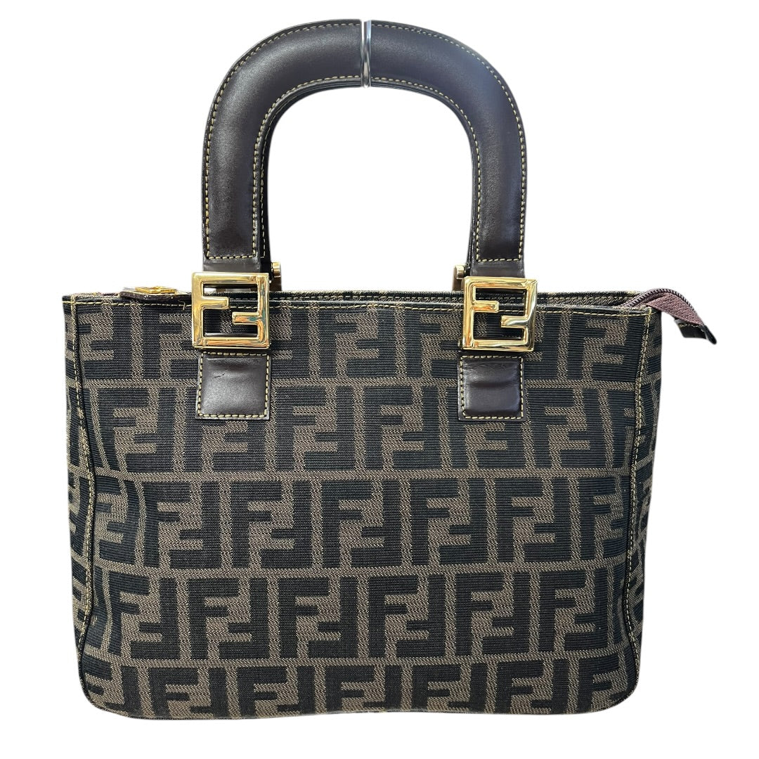 FENDI Zucca Small Tote Bag Canvas Brown | Authentic Pre-Owned Luxury