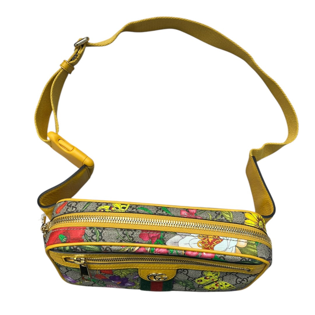 GUCCI GG Flora Ophidia Belt Bag PVC Leather Yellow | Authentic Pre-Owned Luxury