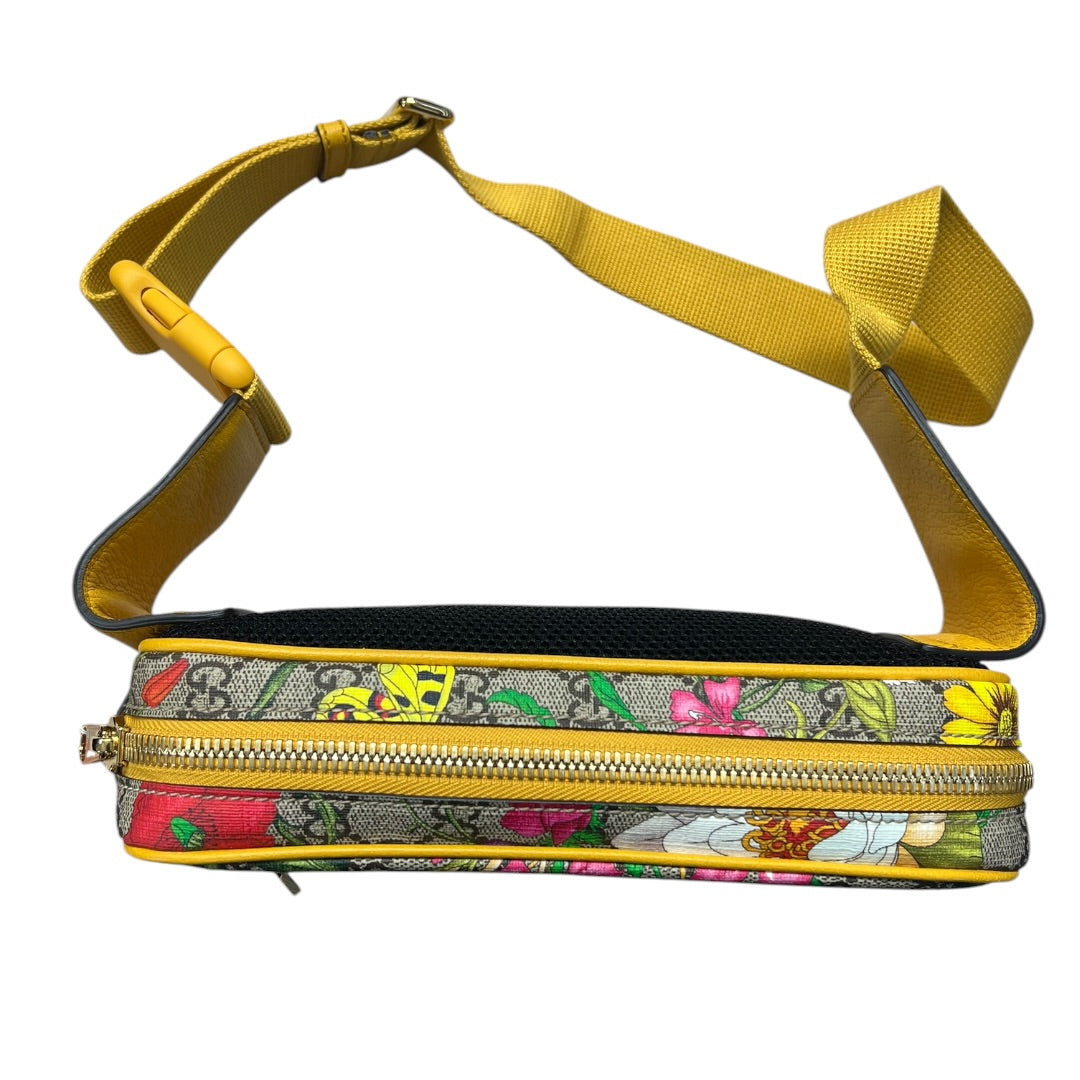 GUCCI GG Flora Ophidia Belt Bag PVC Leather Yellow | Authentic Pre-Owned Luxury