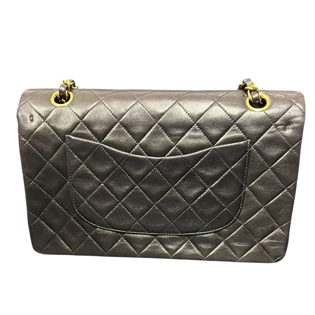 CHANEL Classic Double Flap 25 Matelasse Lambskin Brown Gold Hardware Chain Shoulder Bag | Authentic Pre-Owned Luxury