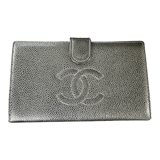 CHANEL Authentic Chanel Caviar Leather CC Logo Kiss Lock Long Wallet Black | Authentic Pre-Owned Luxury