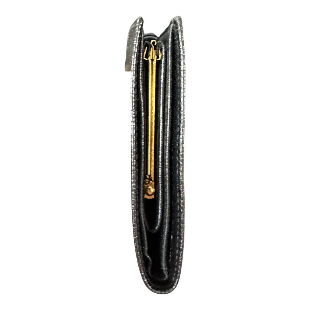 CHANEL Authentic Chanel Caviar Leather CC Logo Kiss Lock Long Wallet Black | Authentic Pre-Owned Luxury