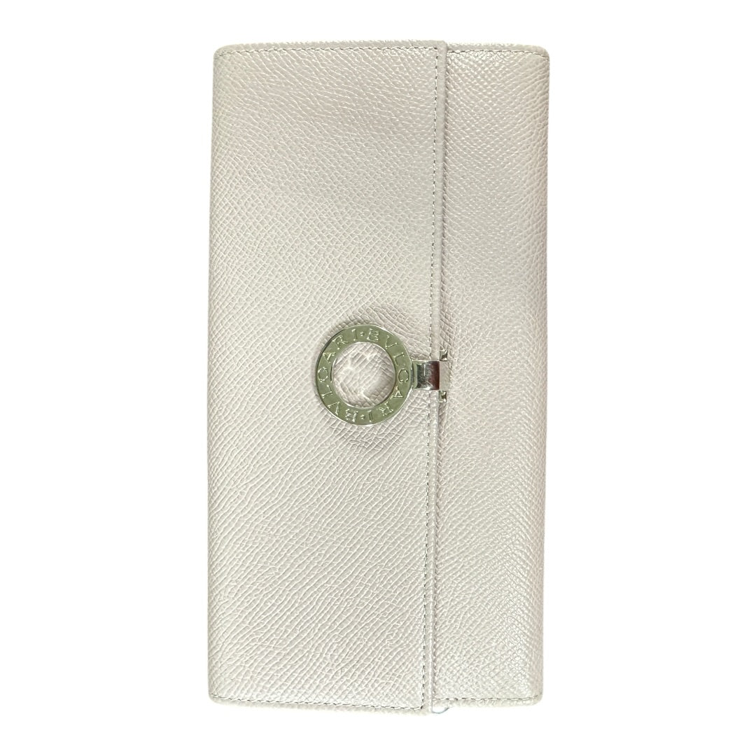 BVLGARI Authentic Bvlgari Bvlgari Logo Clip Leather Long Wallet Light Pink | Authentic Pre-Owned Luxury