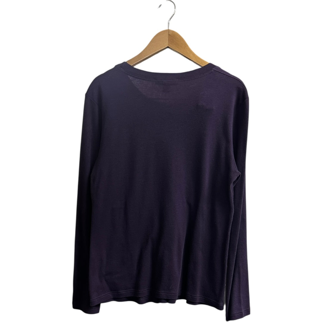 LOUIS VUITTON Authentic Louis Vuitton Purple Long Sleeve Top with Charm Detail | Authentic Pre-Owned Luxury