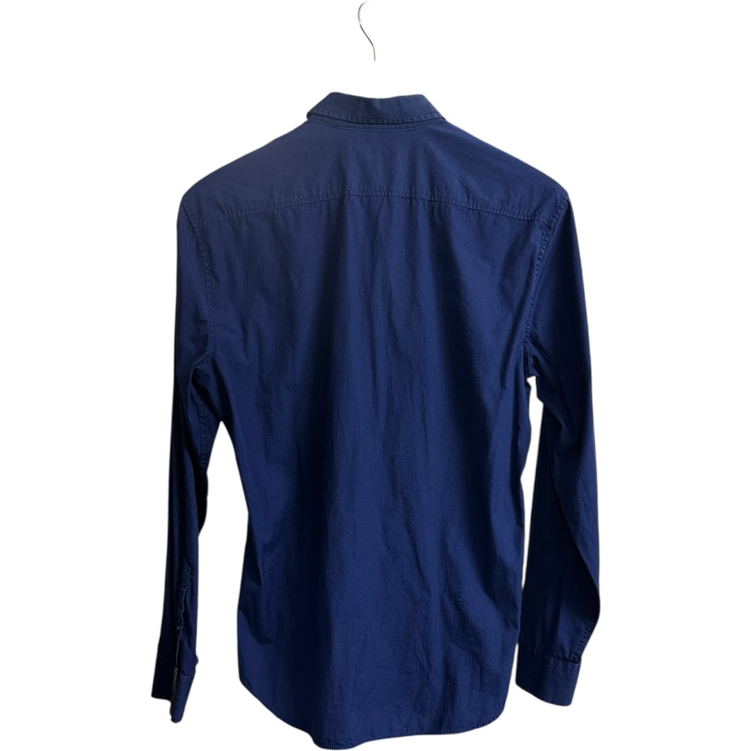 Burberry Authentic Burberry Brit Long Sleeve Shirt Blue with Check Trim | Authentic Pre-Owned Luxury