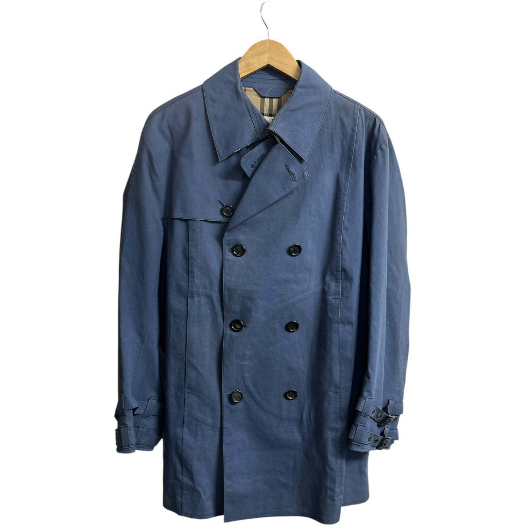 T-Family Authentic Burberry London Trench Coat Blue with Nova Check Lining | Authentic Pre-Owned Luxury