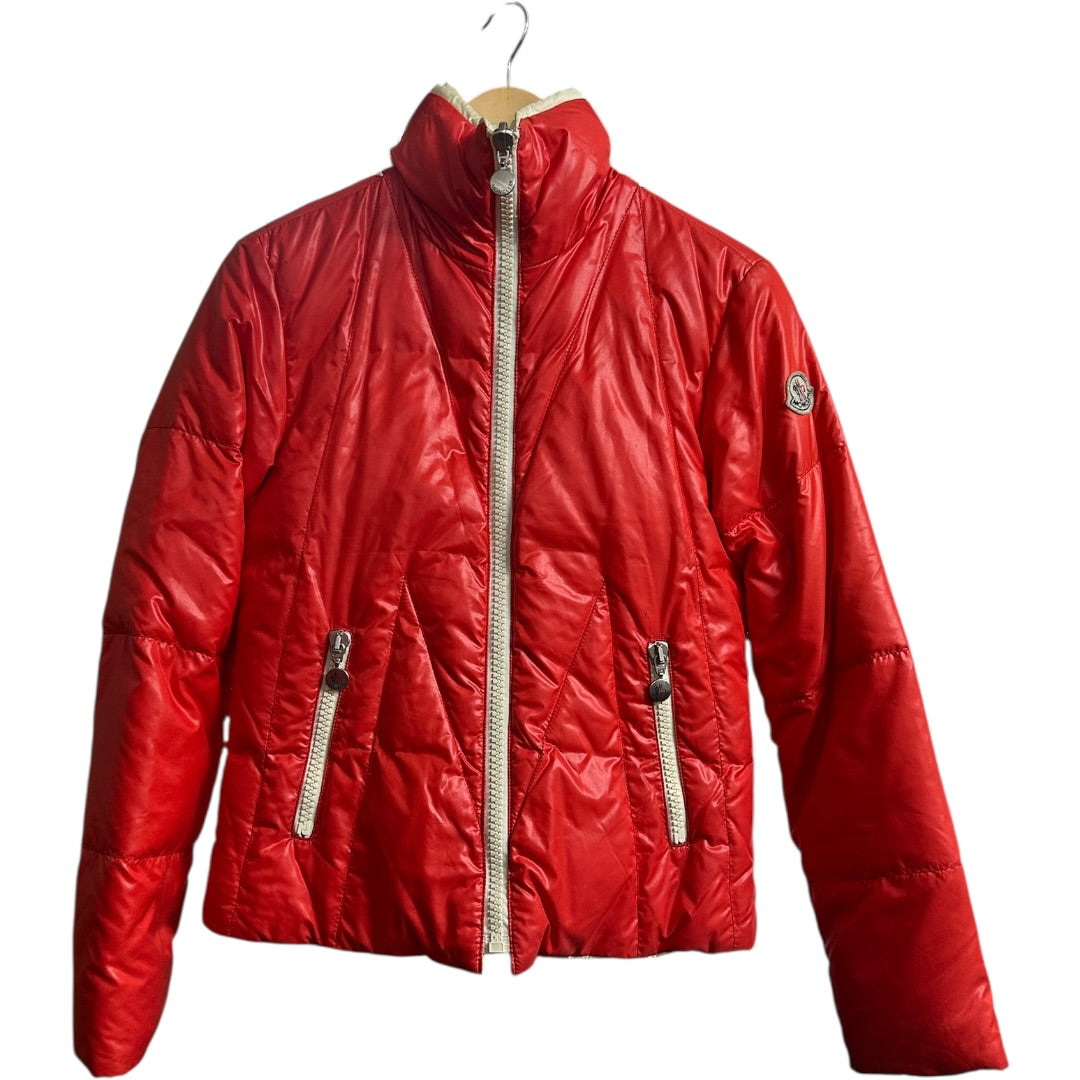 MONCLER Authentic Moncler Red Puffer Jacket with Graphic Back Design | Authentic Pre-Owned Luxury