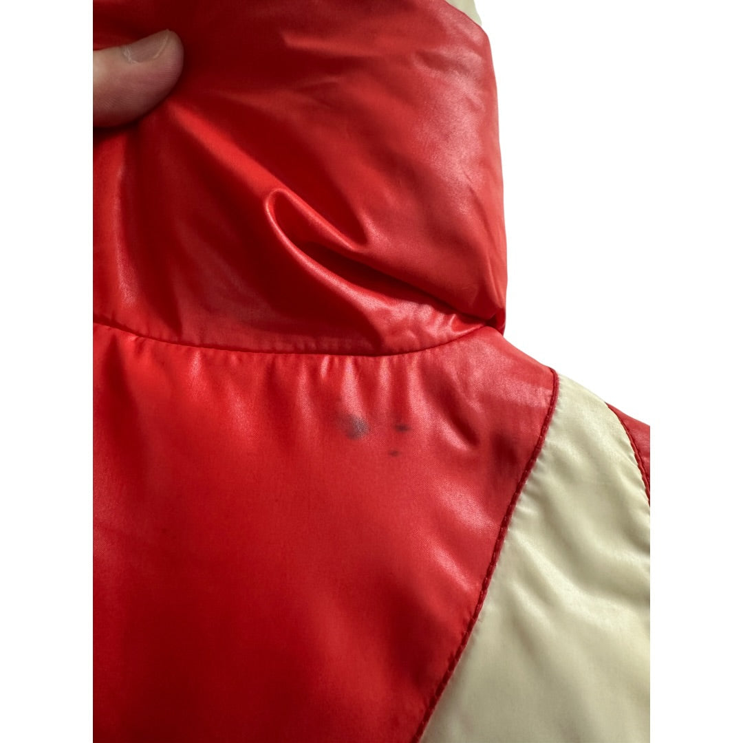 MONCLER Authentic Moncler Red Puffer Jacket with Graphic Back Design | Authentic Pre-Owned Luxury