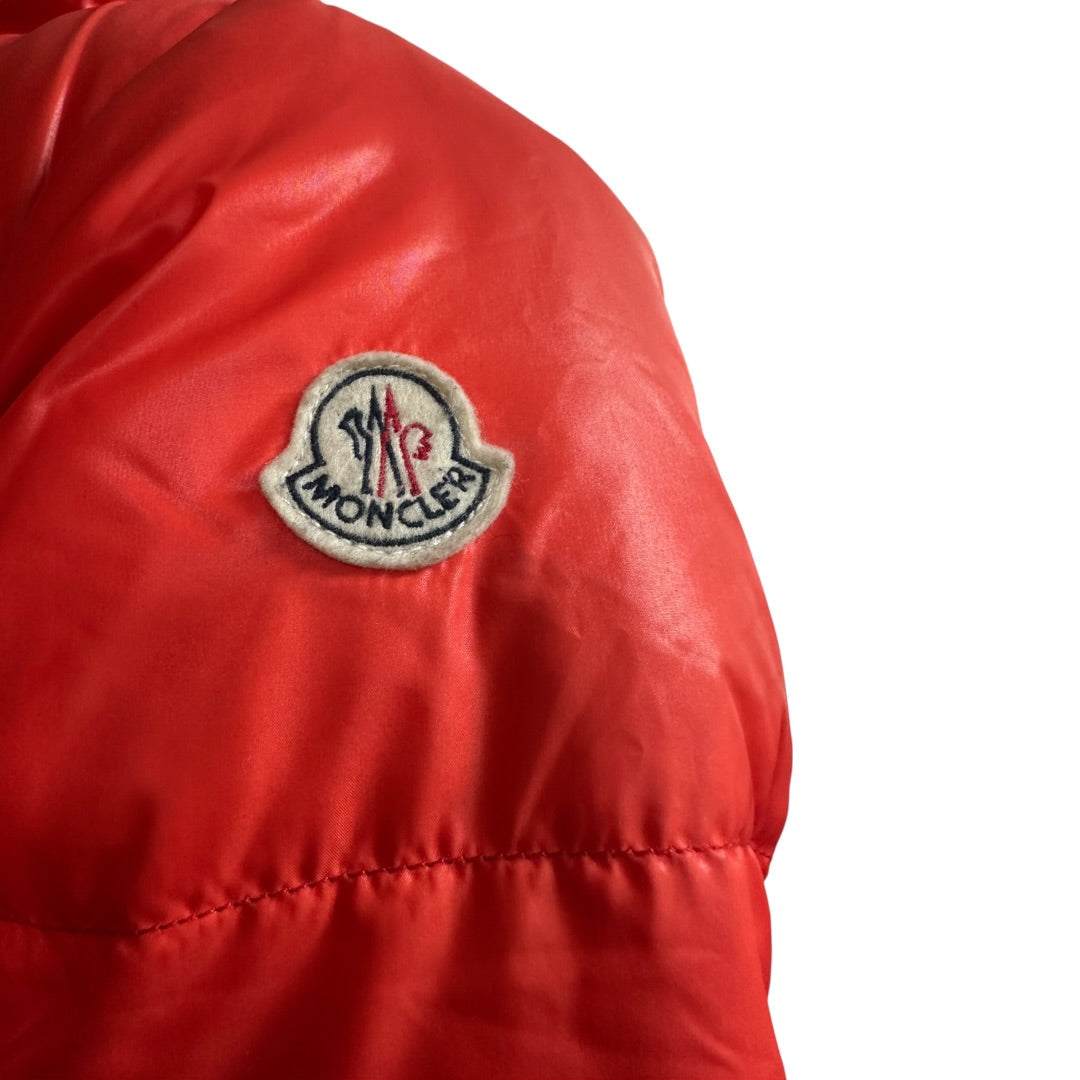 MONCLER Authentic Moncler Red Puffer Jacket with Graphic Back Design | Authentic Pre-Owned Luxury