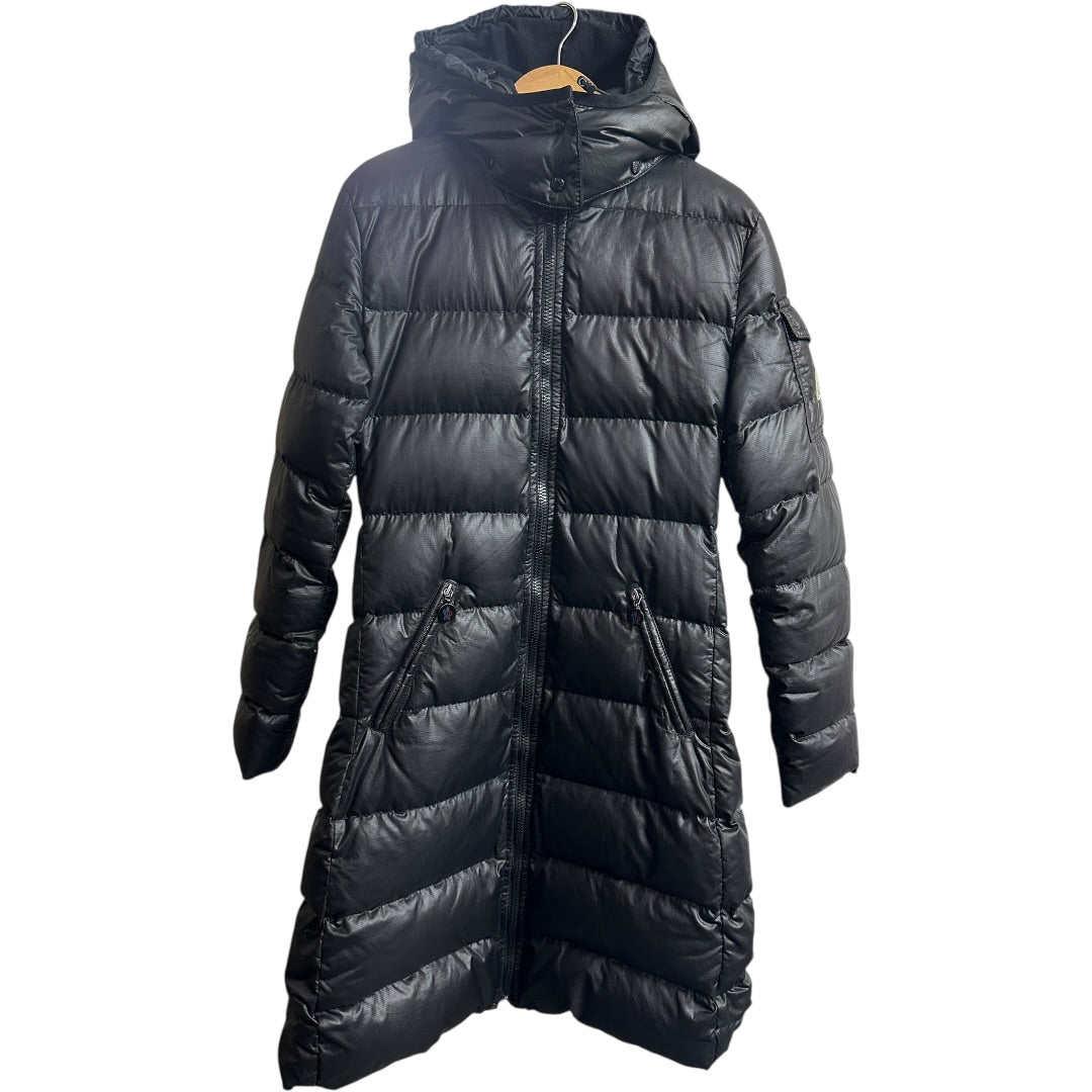 MONCLER Shiny Black Long Down Coat Quilted Parka | Authentic Pre-Owned Luxury