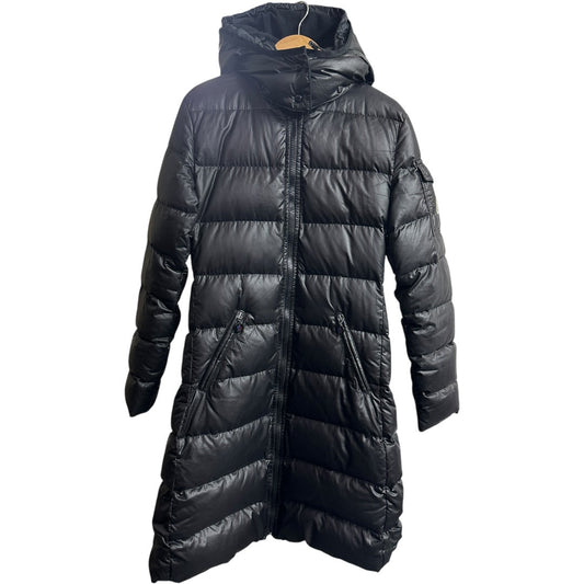MONCLER Shiny Black Long Down Coat Quilted Parka | Authentic Pre-Owned Luxury