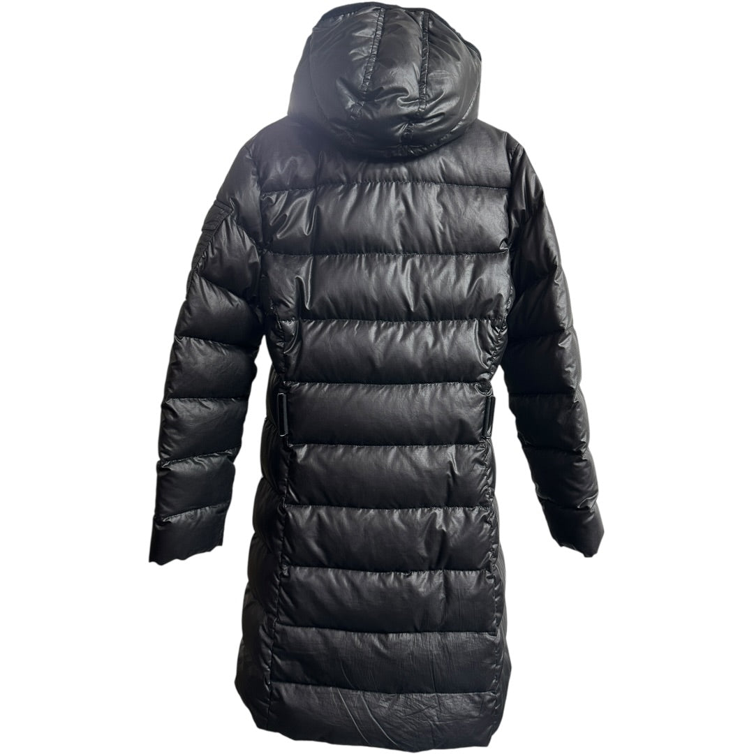 MONCLER Shiny Black Long Down Coat Quilted Parka | Authentic Pre-Owned Luxury