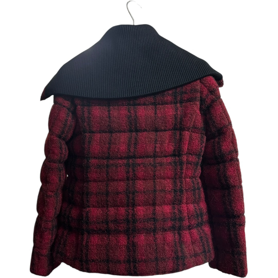 MONCLER Authentic Moncler Red Plaid Wool Blend Down Jacket | Authentic Pre-Owned Luxury