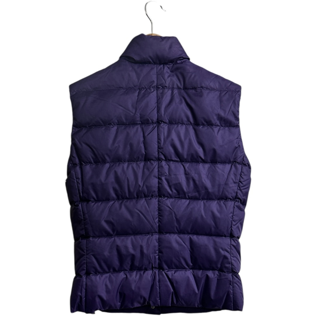 MONCLER Authentic Moncler Logo Down Vest Purple Quilted Gilet | Authentic Pre-Owned Luxury
