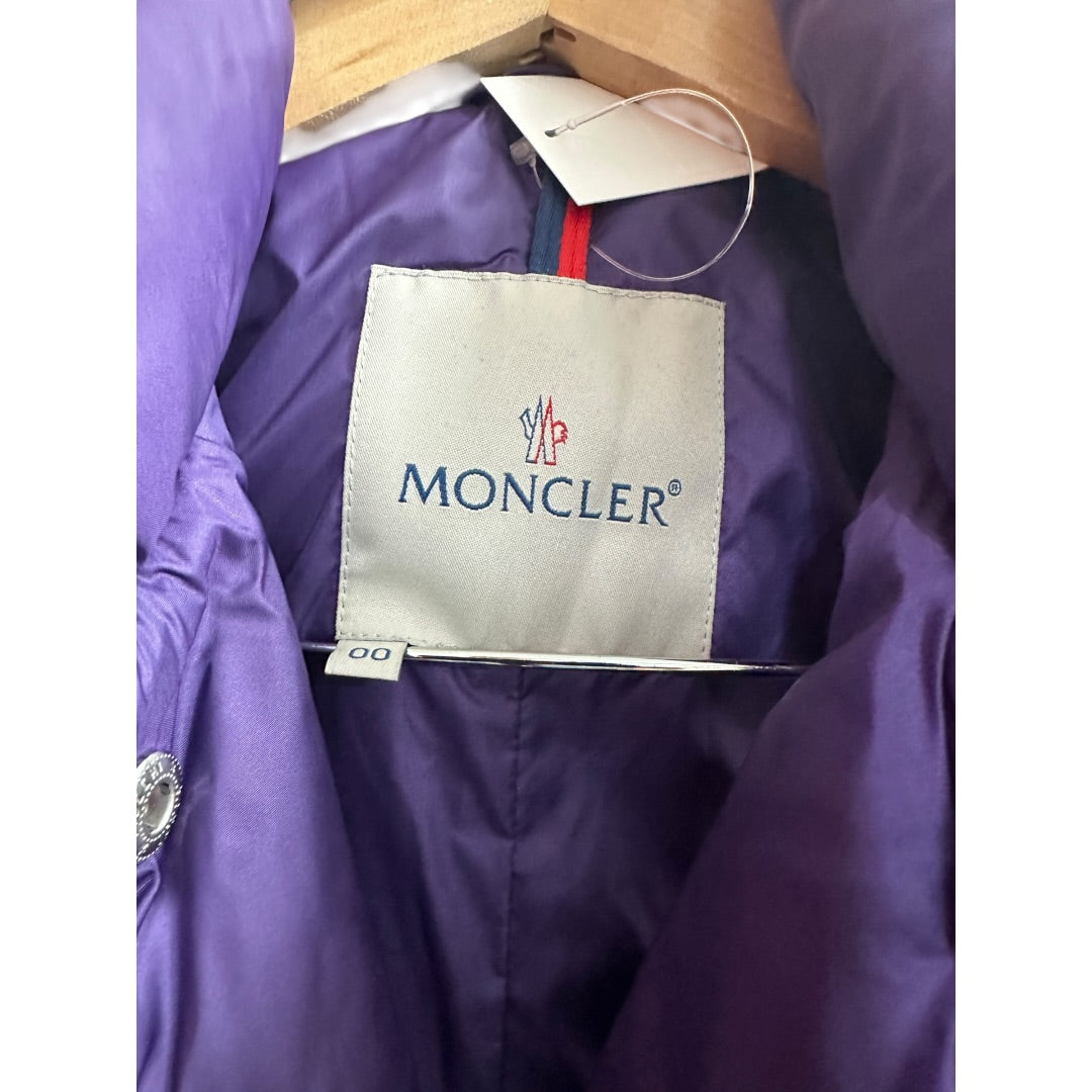 MONCLER Authentic Moncler Logo Down Vest Purple Quilted Gilet | Authentic Pre-Owned Luxury