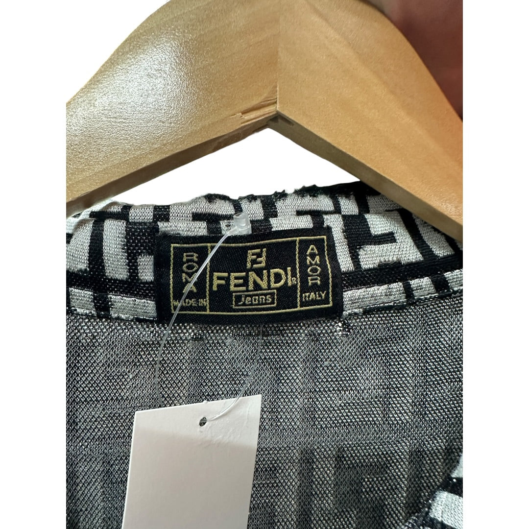FENDI Burberry Blue Label Black Knit Tunic Dress with Back Logo | Authentic Pre-Owned Luxury