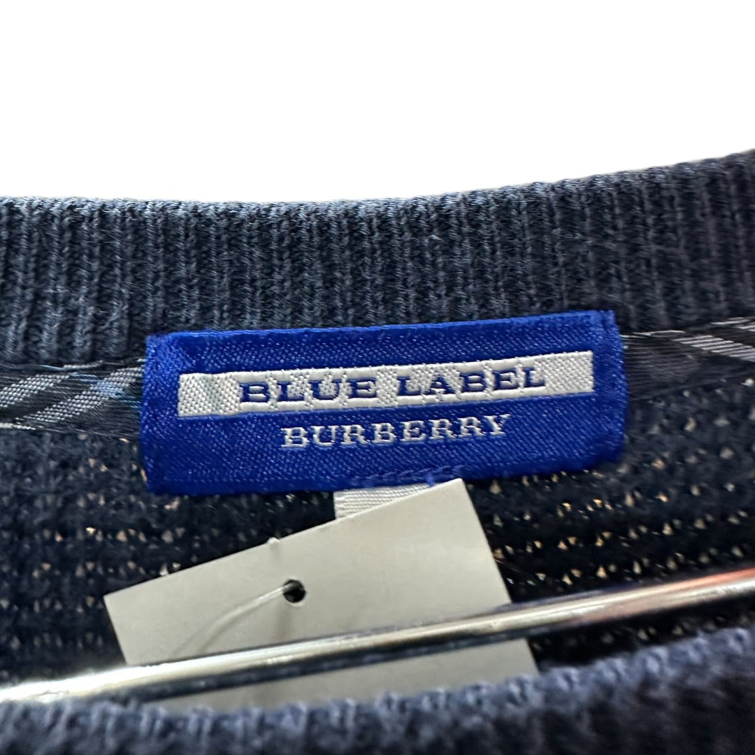 Burberry Authentic Burberry Blue Label Blue Waffle Knit Sweater | Authentic Pre-Owned Luxury