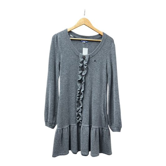 Burberry Authentic Burberry Blue Label Gray Ruffle Knit Dress with Back Ribbon | Authentic Pre-Owned Luxury