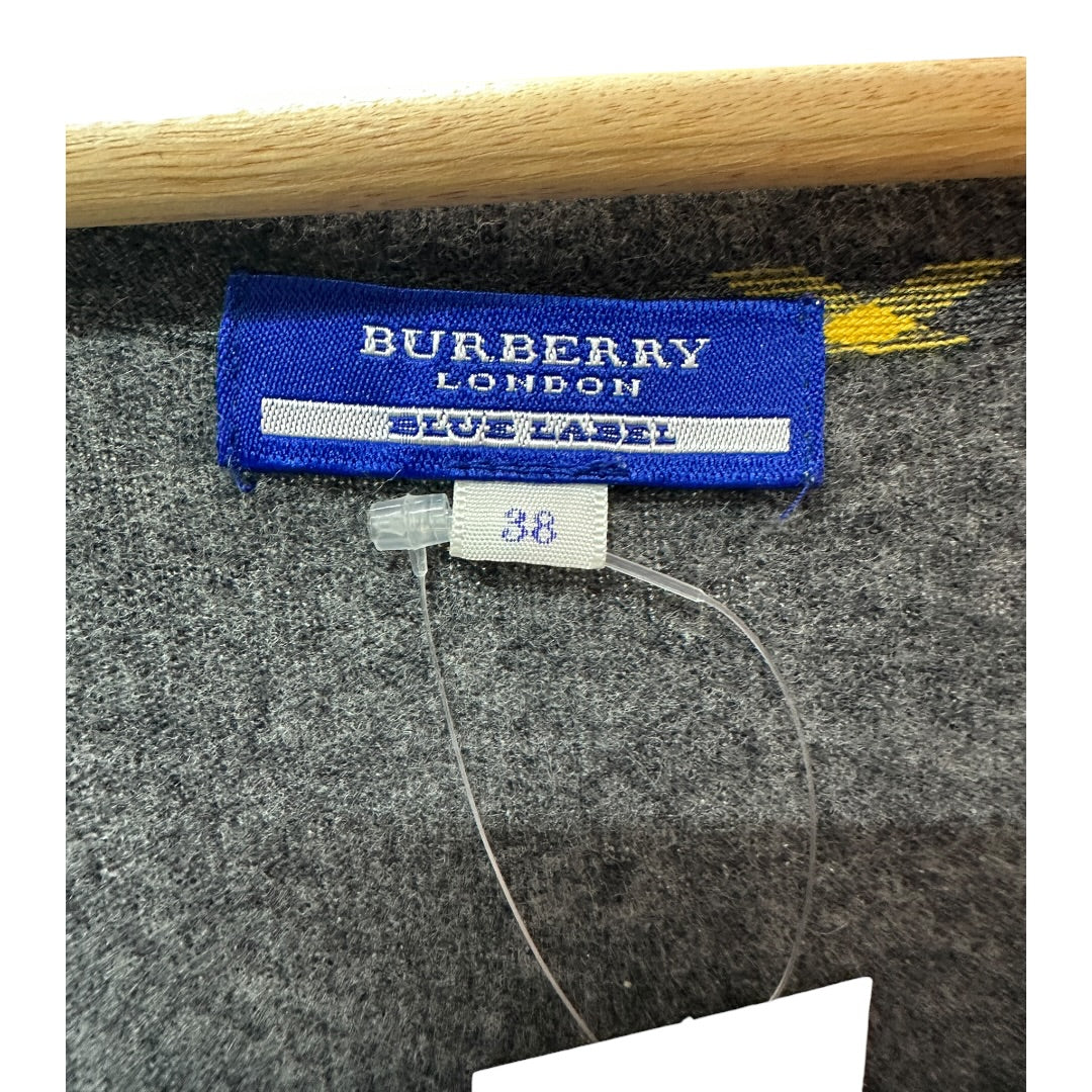 Burberry Authentic Burberry Blue Label Gray Ruffle Knit Dress with Back Ribbon | Authentic Pre-Owned Luxury