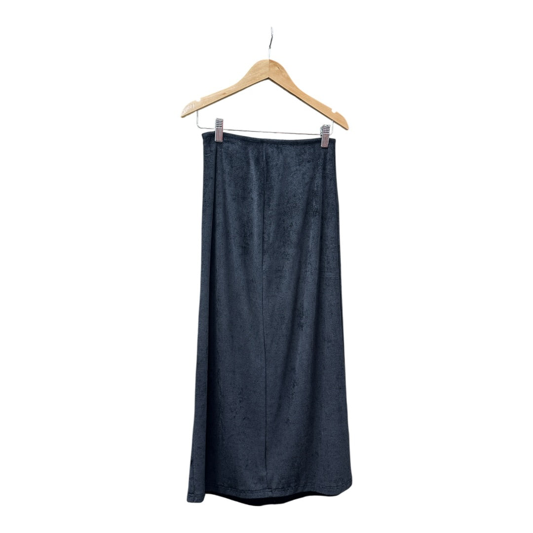 T-Family Authentic FENDI JEANS Black Velour Long Skirt with Logo Tape | Authentic Pre-Owned Luxury