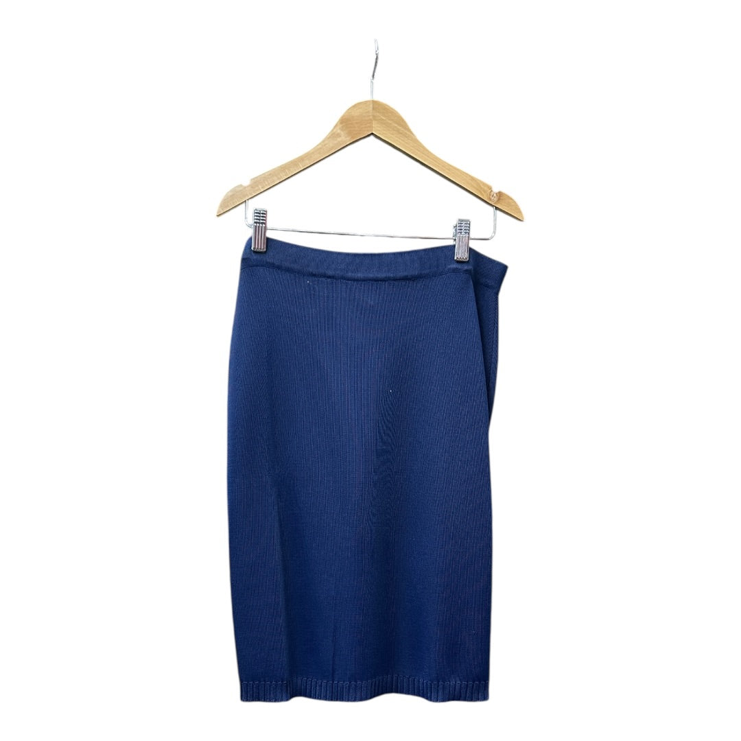 FENDI Authentic FENDI Navy Blue Knit Pencil Skirt Made in Italy | Authentic Pre-Owned Luxury